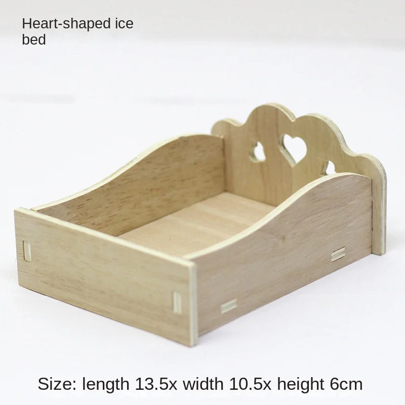 Wooden Hamster Toys Set With Cages Running Wheels Nests