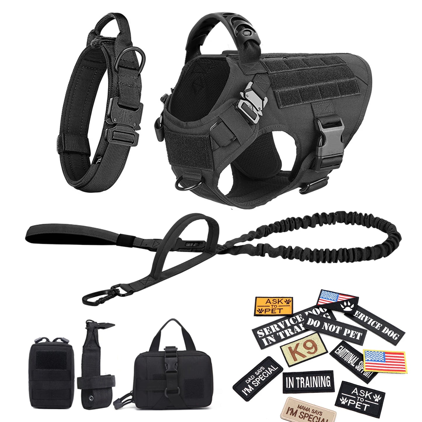 PETRAVEL Military Style Dog Harness Vest Set For Training