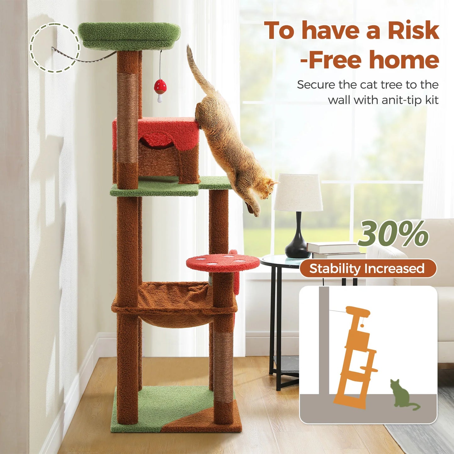 PAWZ Road Multi Level Cat Tree With Scratching Posts Condo