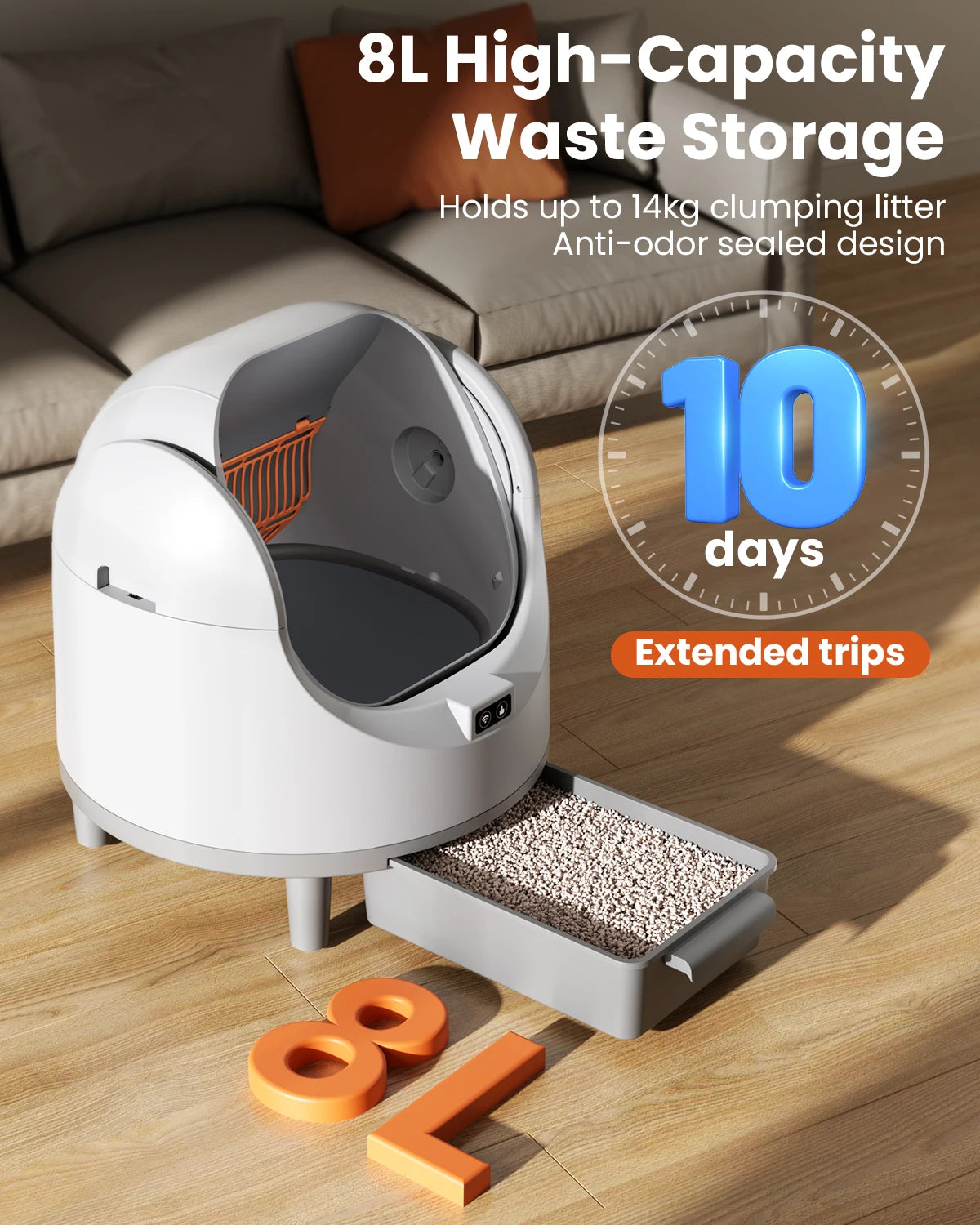 Cityflee Smart Cat Litter Box Self Cleaning Tuya App Control