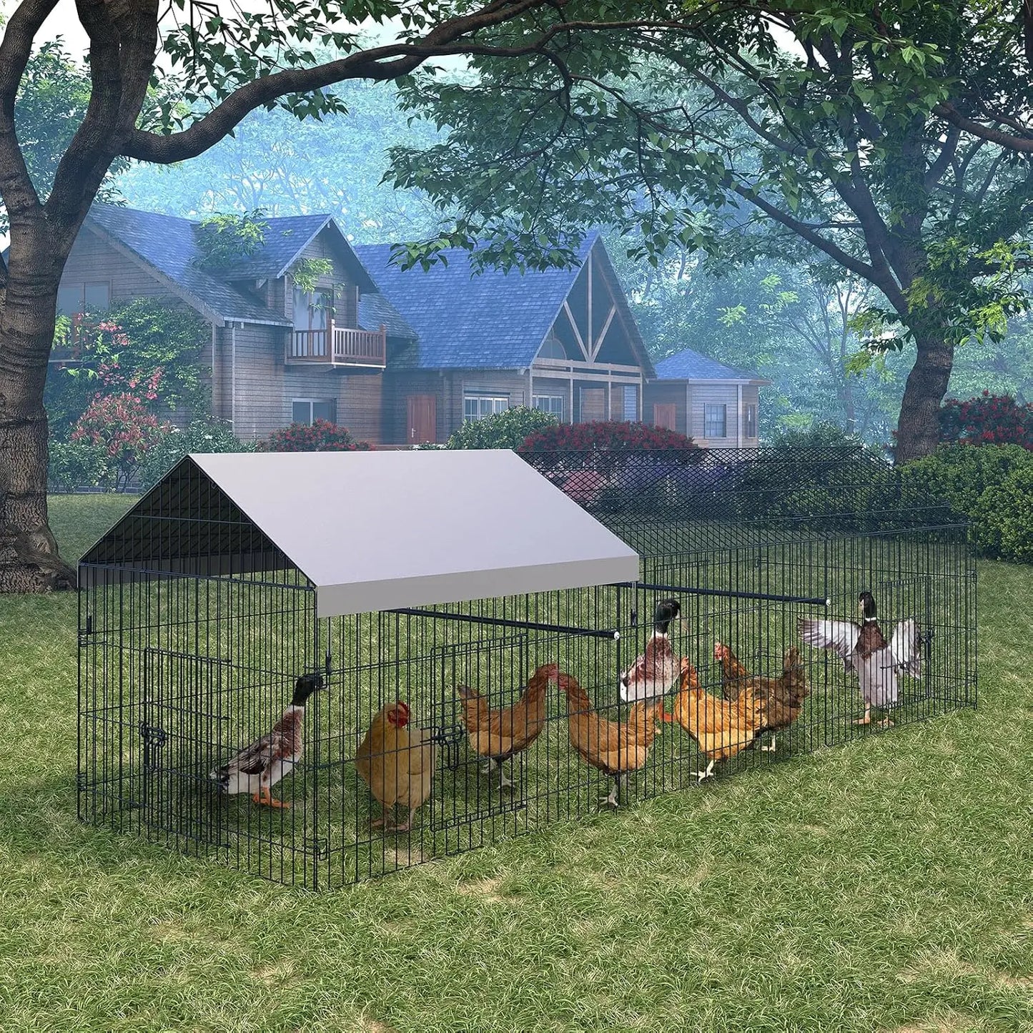 HiMISS Heavy Duty Walk-In Chicken Coop Run Enclosure Waterproof Cover