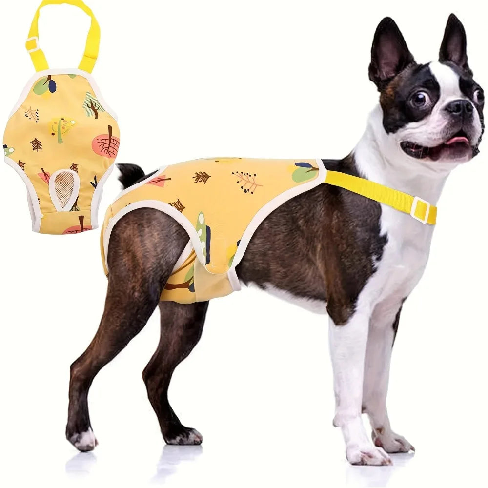 Adjustable French Bulldog Pet Shoulder Strap Physiological Pants Washable Female Dog Underwear Safety Trousers Mascotas Shorts
