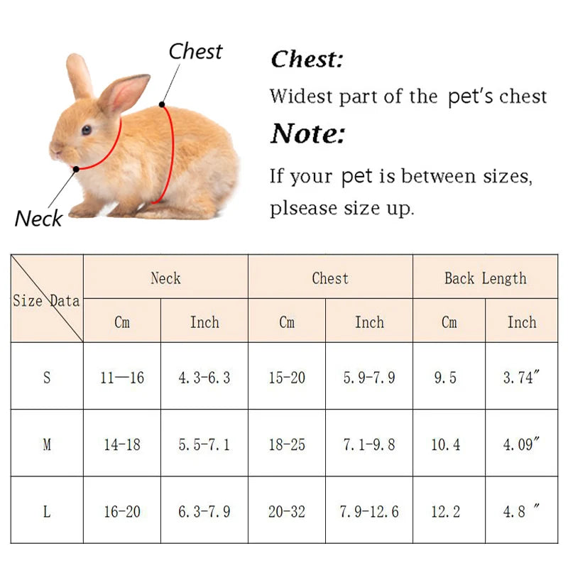 Summer Breathable Mesh Harness for Guinea Pigs, Rabbits, Ferrets