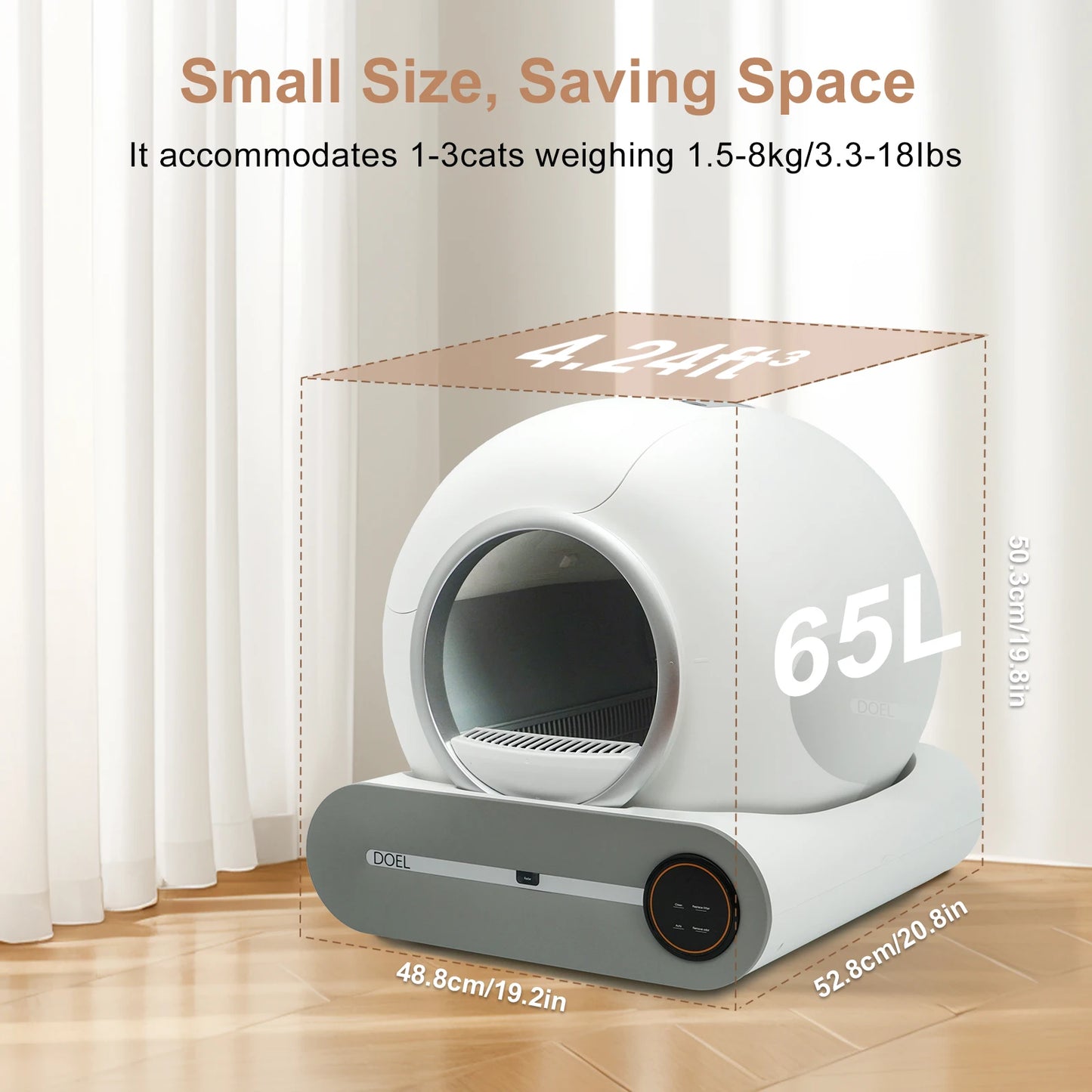 DOEL Self Cleaning Cat Litter Box Automatic WiFi App Control