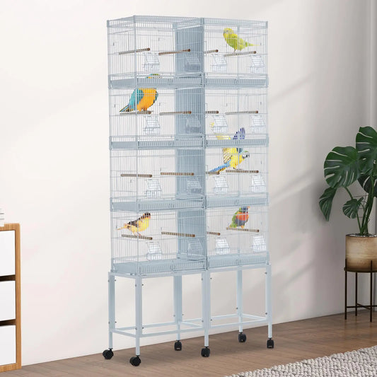 HiMISS Extra Large Metal Bird Cage 4 Tier Parrot Cage Mid Sized Birds
