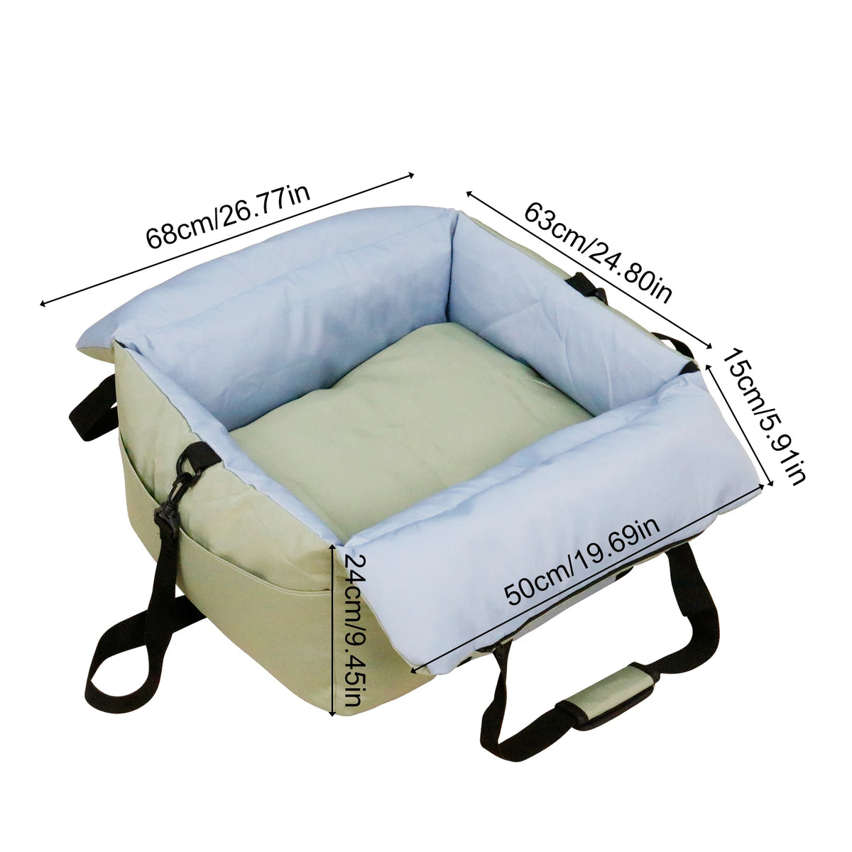 Borwart Portable Dog Car Seat With Safety Belt
