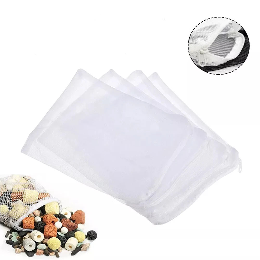 Aquarium Filter Net Bags With Zipper Reusable Fine Media Bags For Saltwater