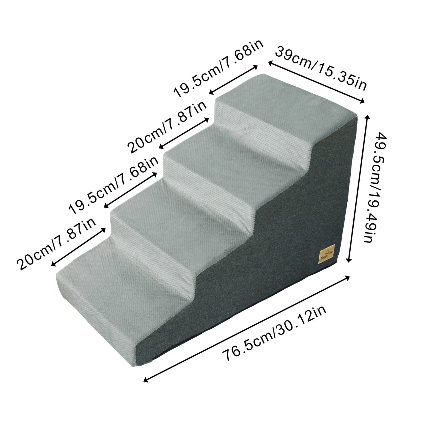 3/4 Step Dog Stairs With Washable Cover For Small Dogs