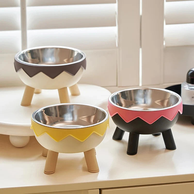 Dopamine Elevated Pet Bowl Cat Dog Large Capacity Neck Protection Stainless Steel Anti Slip Household Daily Feeding Dish