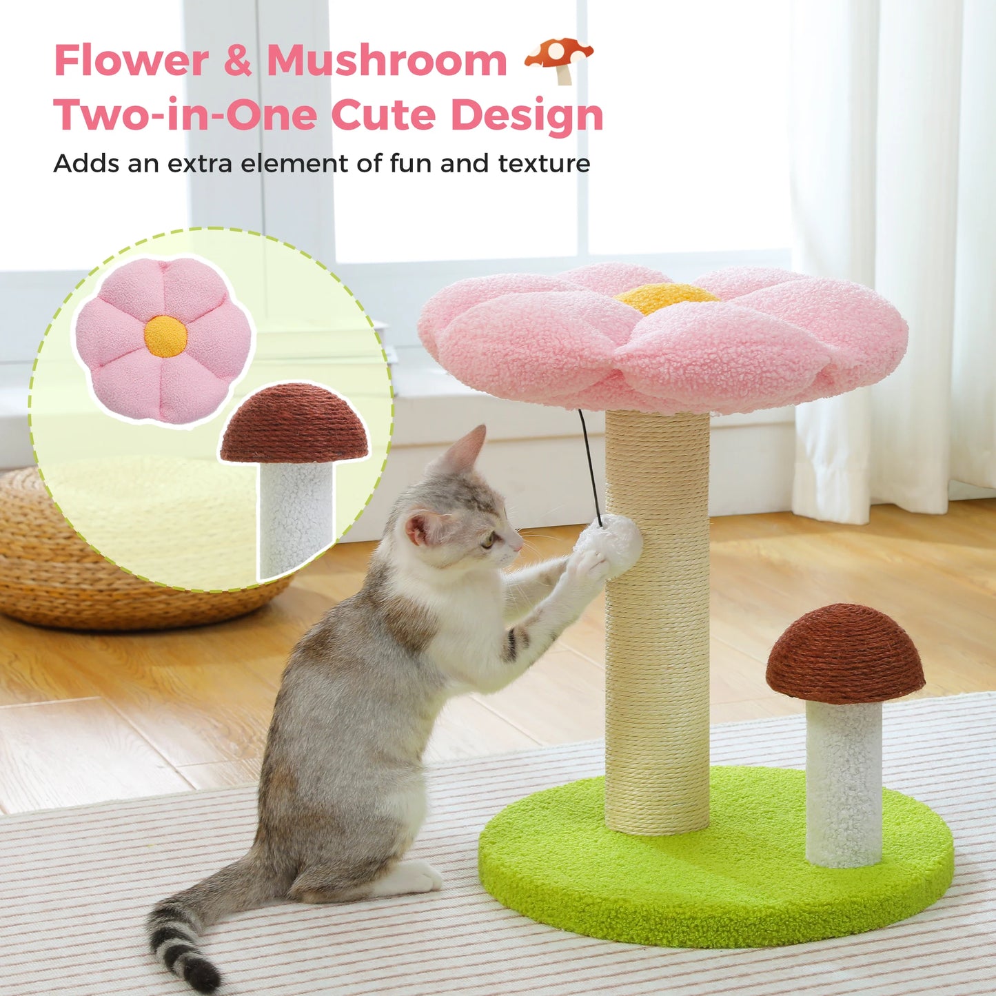 PAWZ Road Cat Scratching Post With Removable Flower Bed