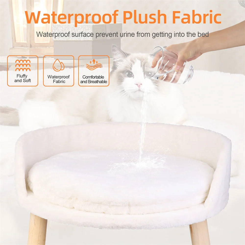 Borwart Elevated Dog Cat Sofa Bed With Removable Cotton Cushion
