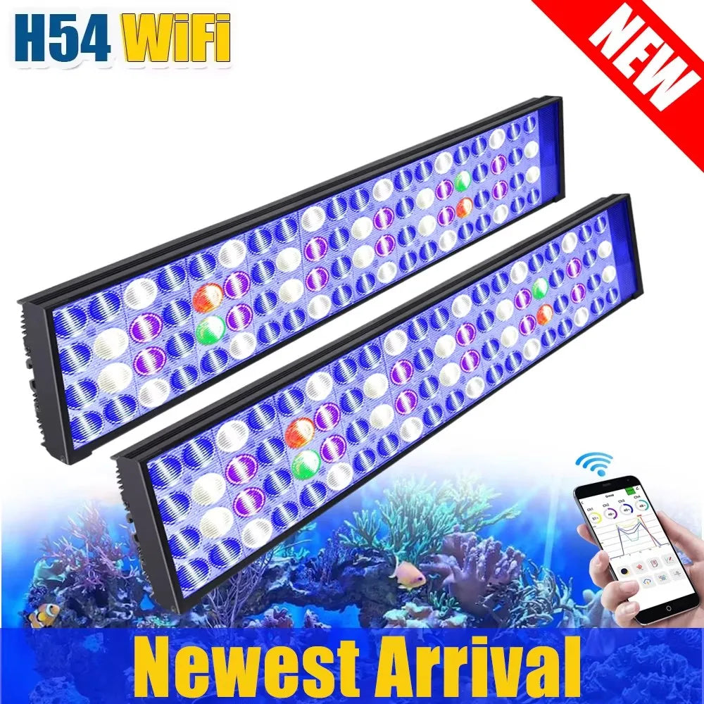 PopBloom WiFi Led Aquarium Light Full Spectrum Marine Reef Lamp
