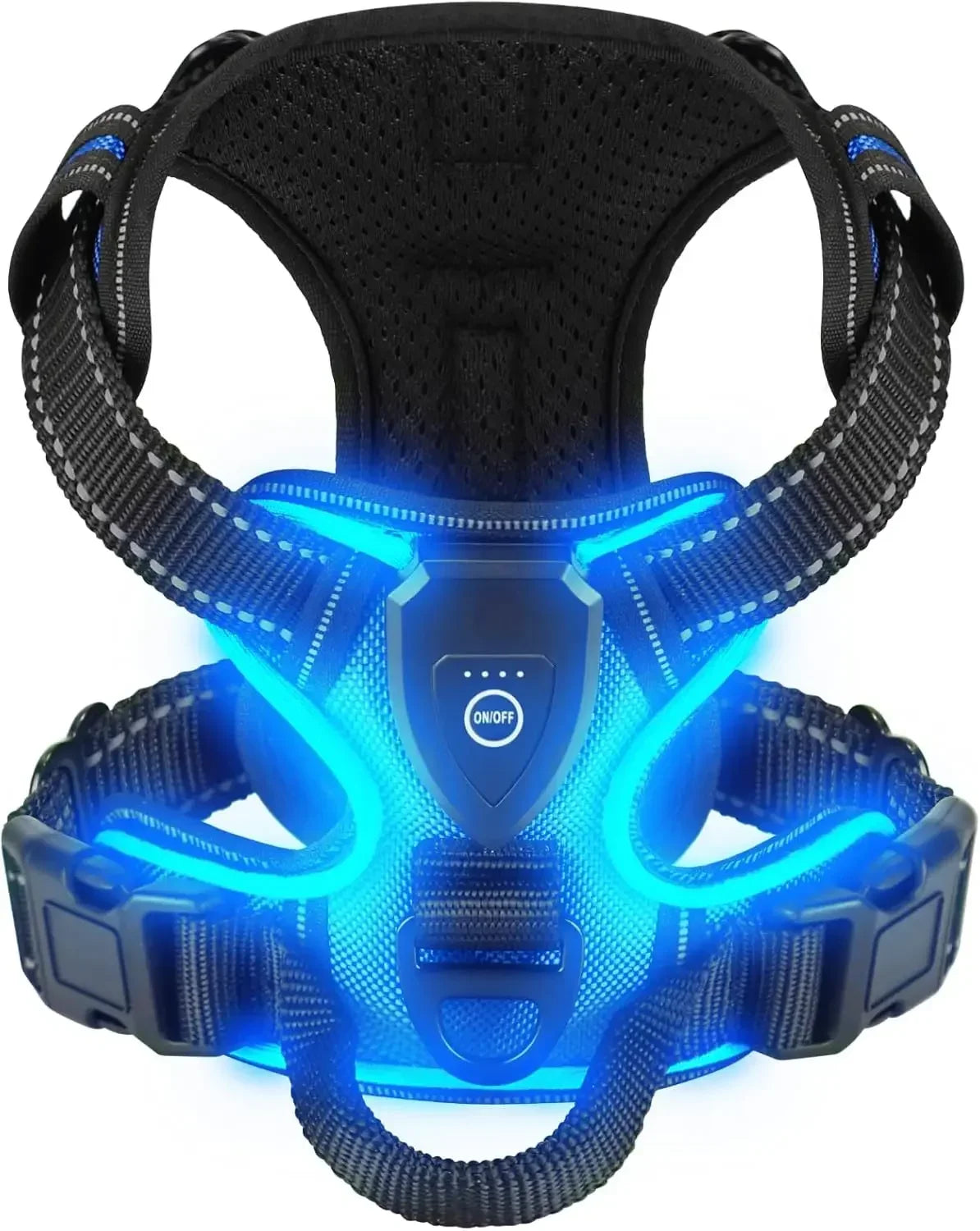 LED Luminous Dog Harness No Pull Adjustable Rechargeable Vest