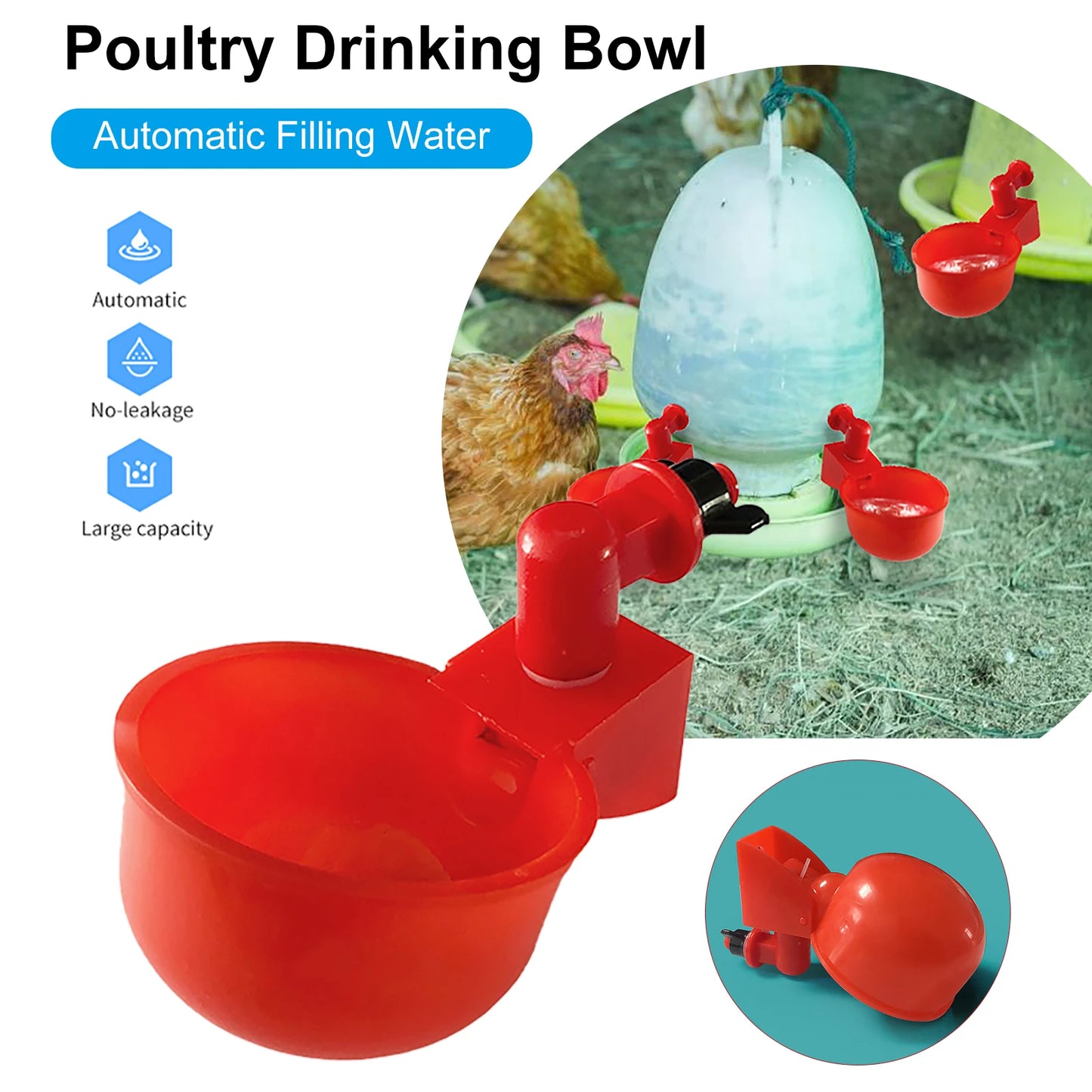 APWIKOGER Chicken Drinking Cup Automatic Drinker Poultry Waterer