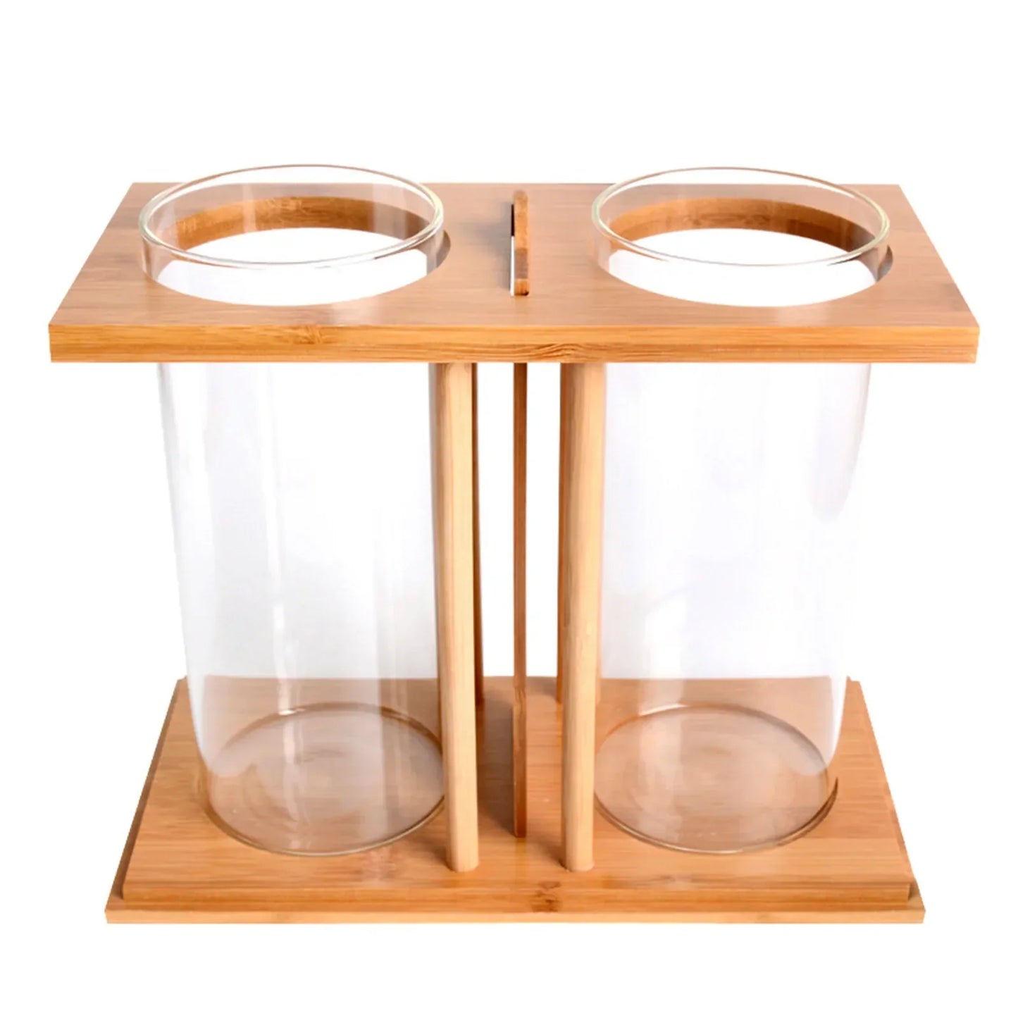 Dual Chamber Bamboo Betta Aquarium With LED Light System