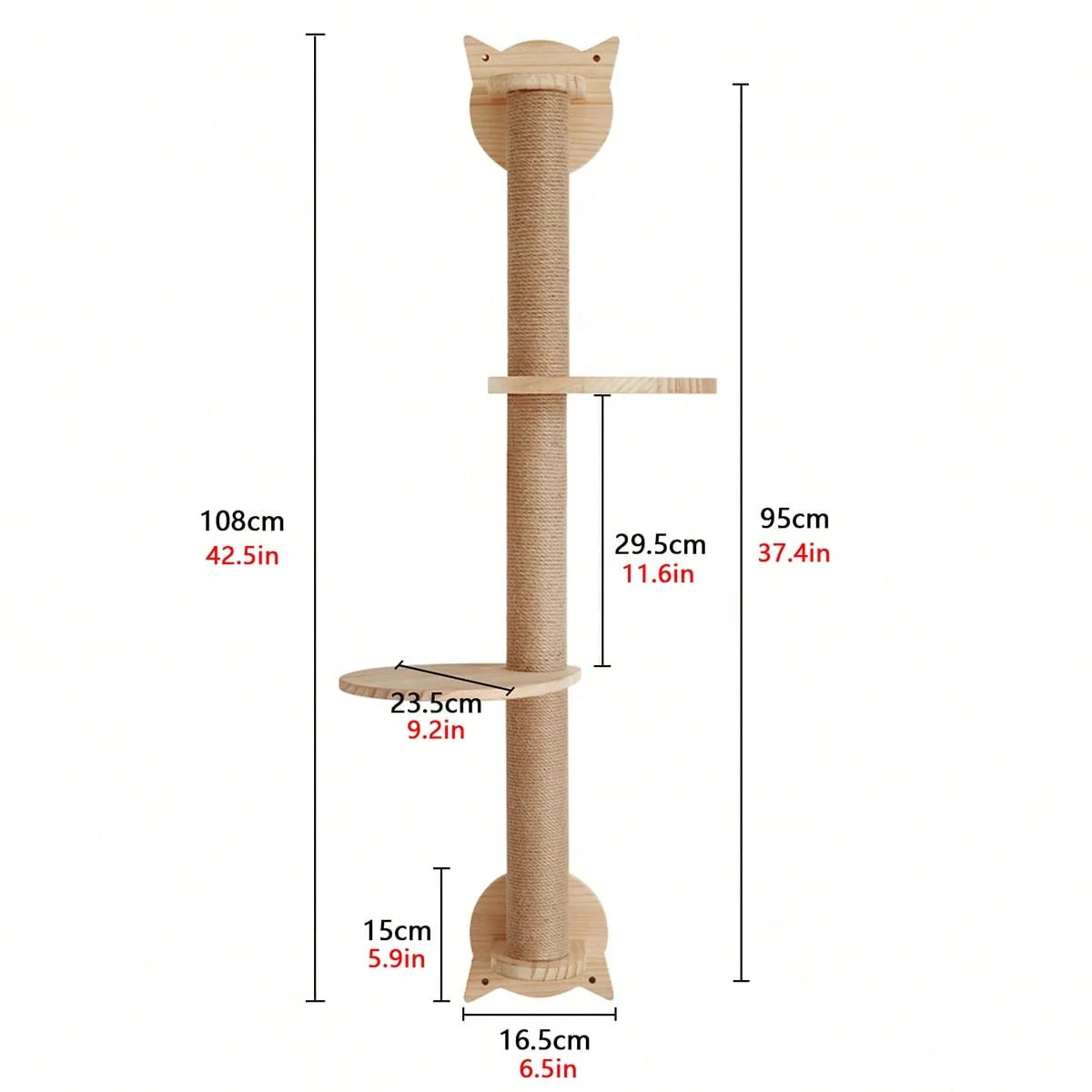 Cat Climbing Shelf Wall Mounted Four Step Stairway With Sisal Scratching Post For Cats Tree Tower Platform Jumping Pet Furniture
