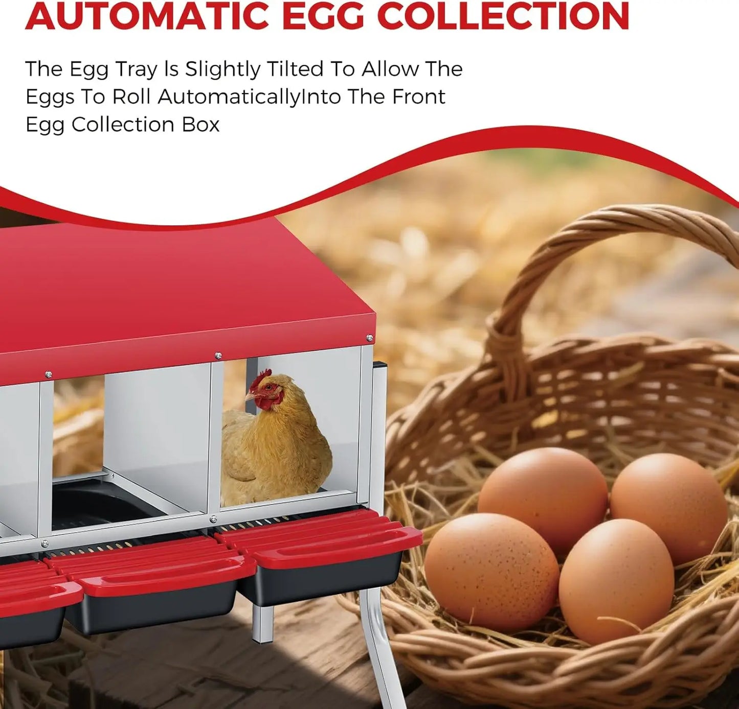 TWISTER.CK Automatic MultiCompartment Egg Nest Box With Roll Out Collection