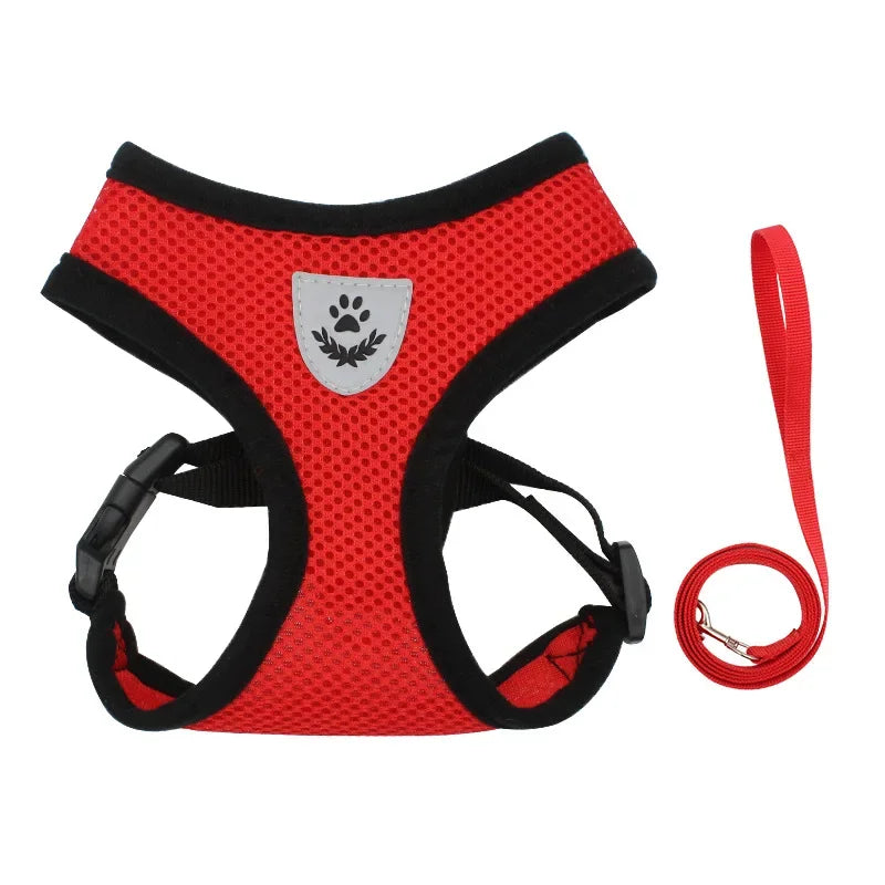 Mesh Vest Harness Adjustable Breathable Reflective Small Dog Cat Safe Polyester Summer Outdoor