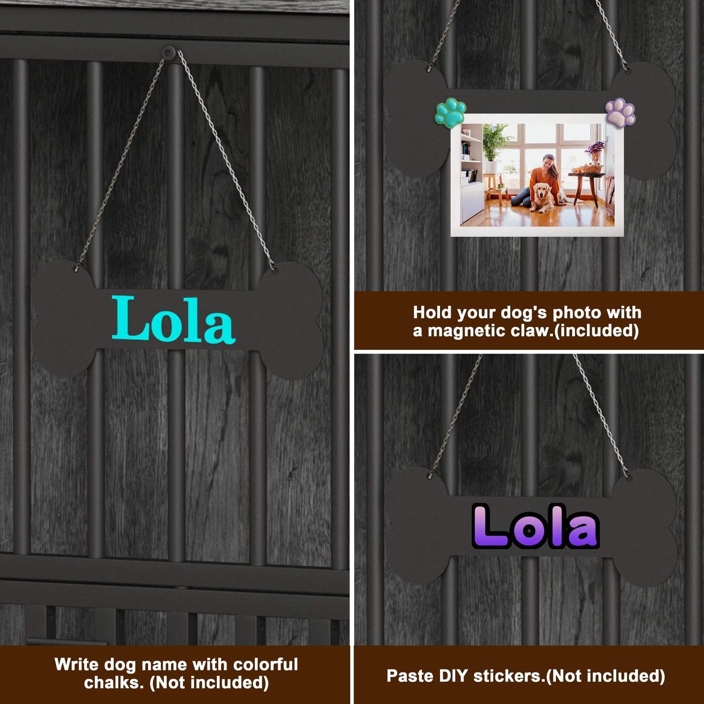 Foldable Large Dog Crate Furniture Wooden Kennel Indoor