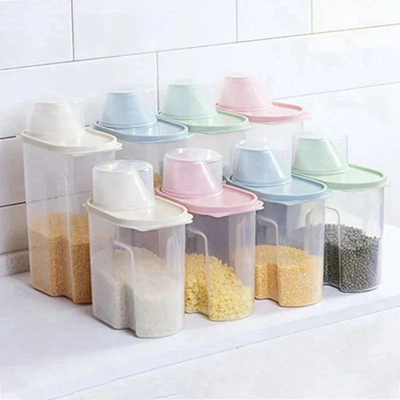 Pet Food Storage Jar with Measuring Cup Airtight Container for Dog Cat Dry Food Convenient Portion Control  Pet Supplies