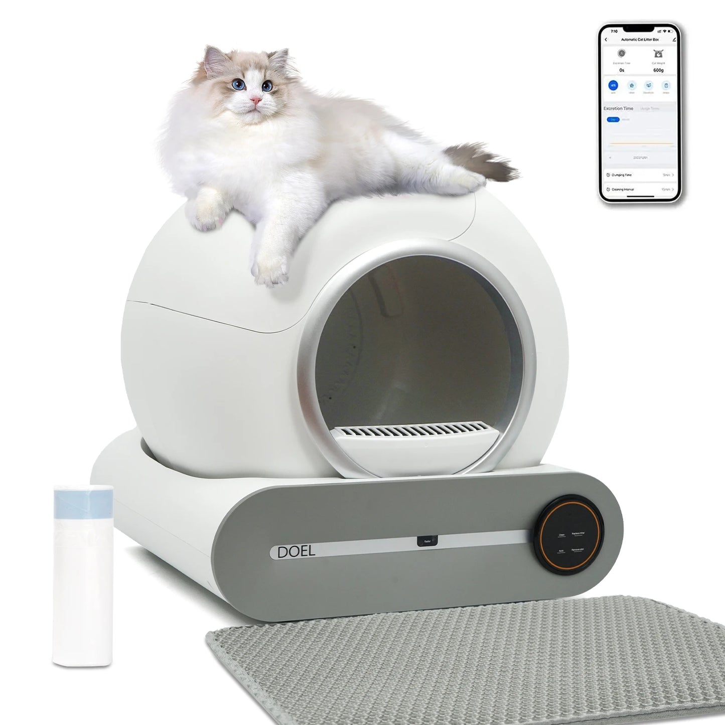 DOEL Self Cleaning Cat Litter Box Automatic WiFi App Control
