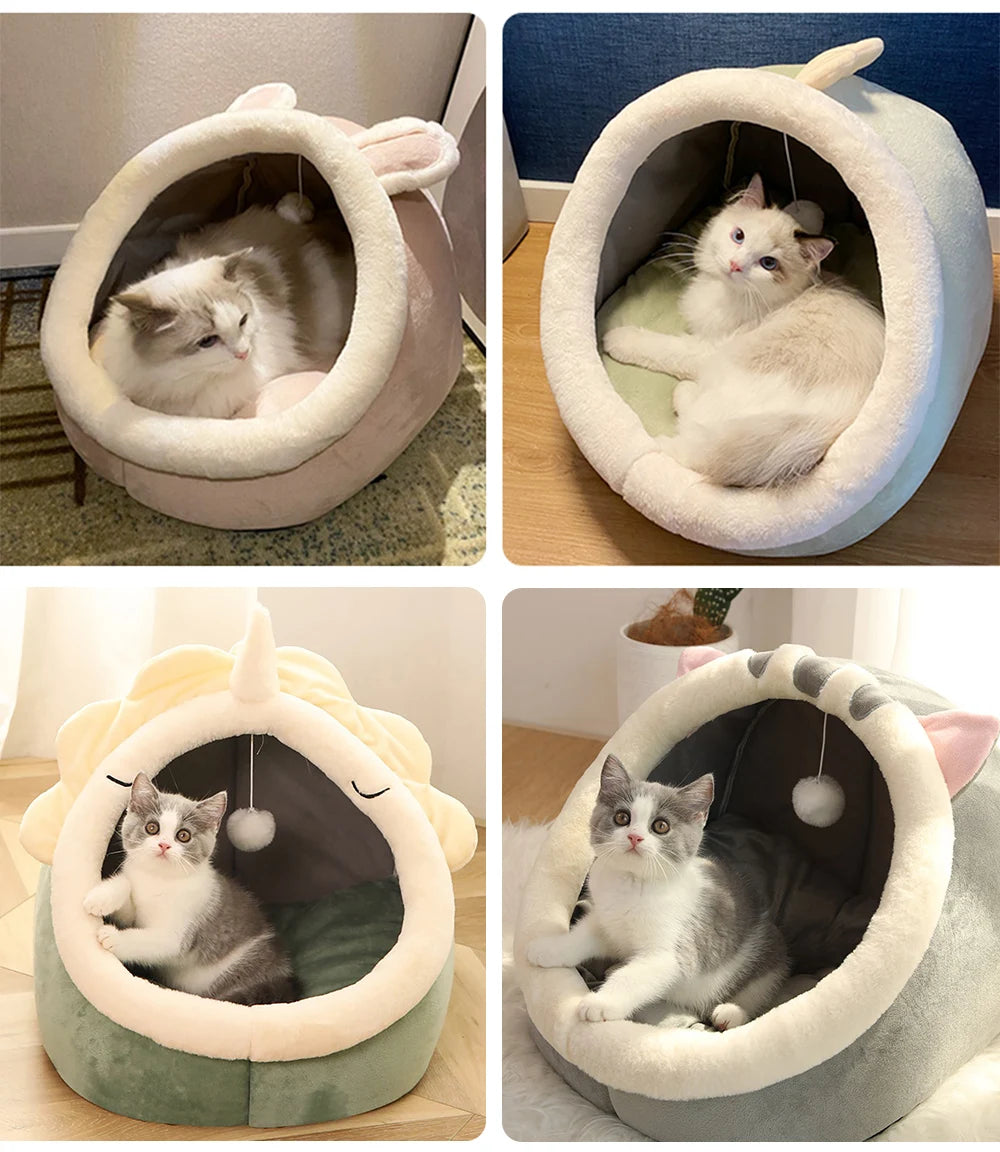 Deep Sleep Cat Bed Cartoon Foldable Pet Bed For Cats