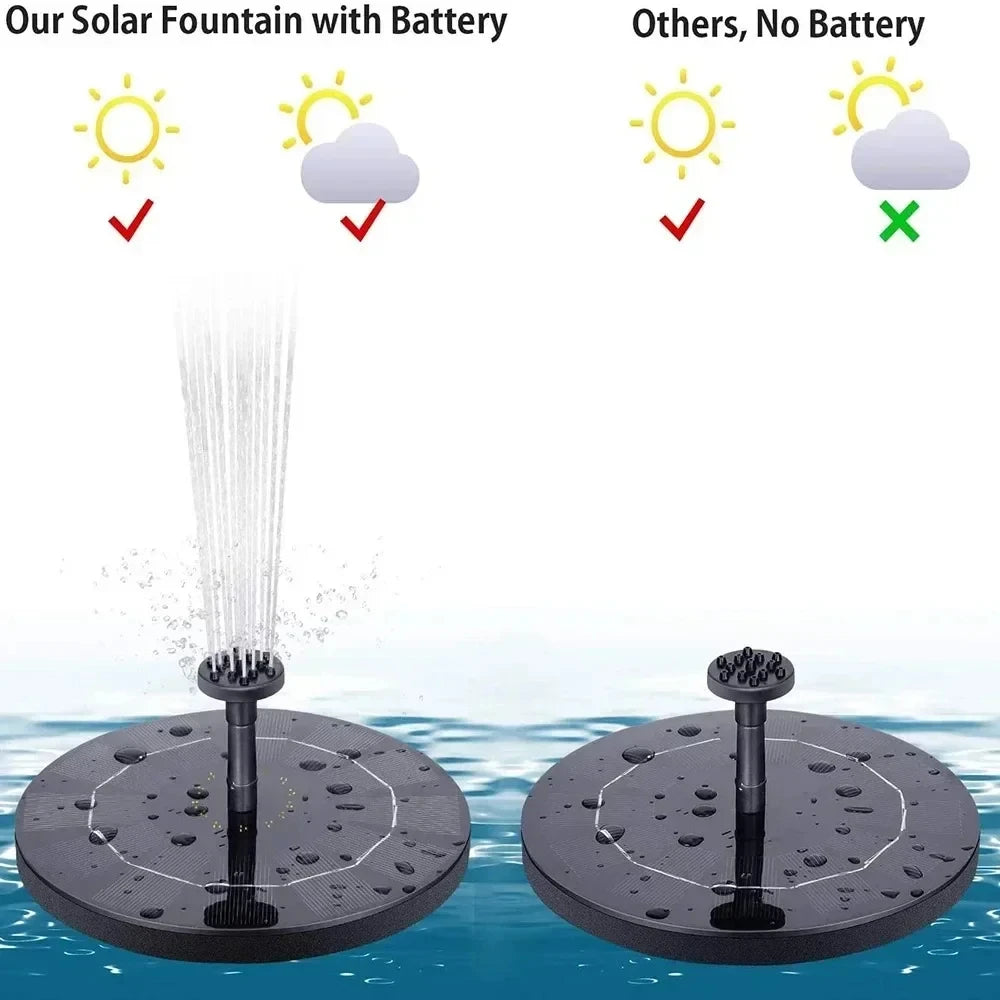 Floating Solar Fountain Pump With 4 Nozzles For Garden Pond