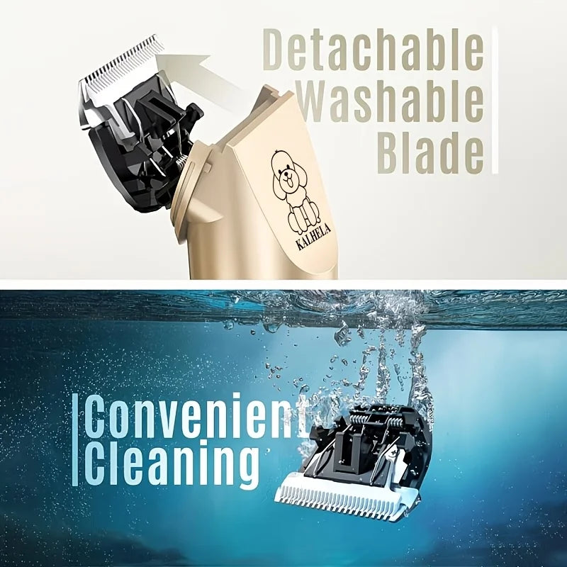 Rechargeable low-noise cordless electric pet trimmer, used for grooming dogs and cats' fur. Dog fur trimmer kit, suitable for various sizes and lengths of pet fur. Pet fur trimmer, must-have for families, gift