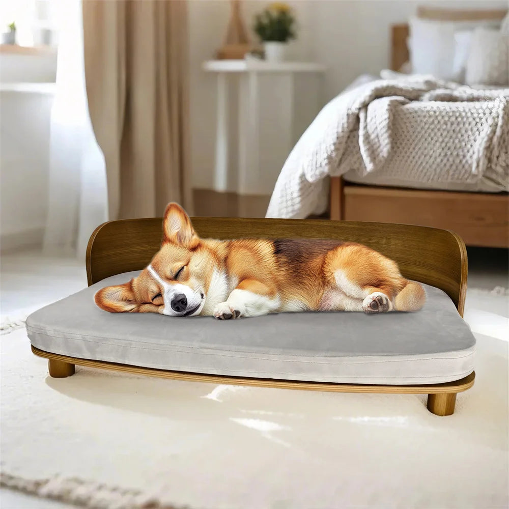 Borwart Elevated Wooden Pet Sofa Bed For Dogs And Cats