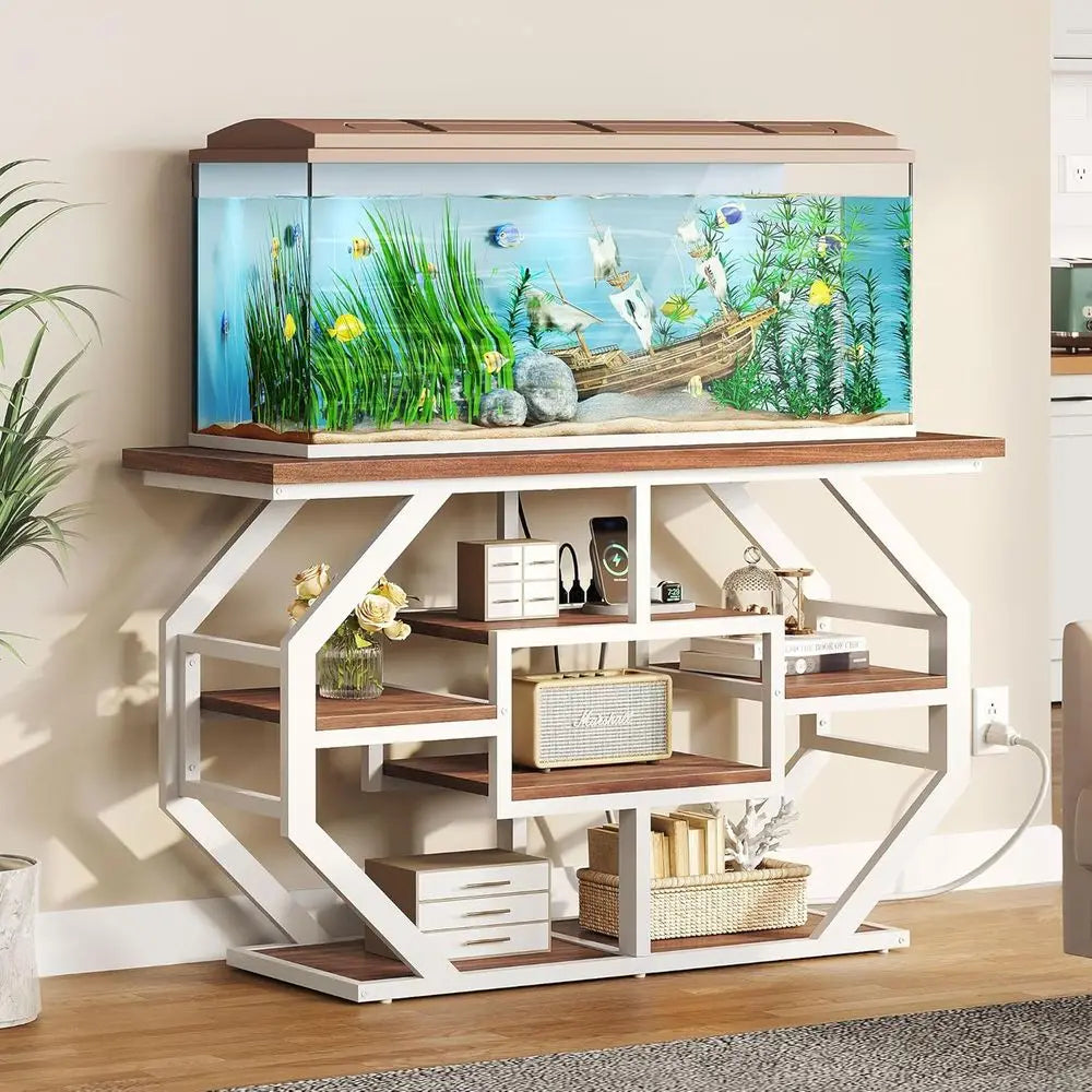 Heavy Duty Tank Stand With Power Outlet For Aquariums And Terrariums