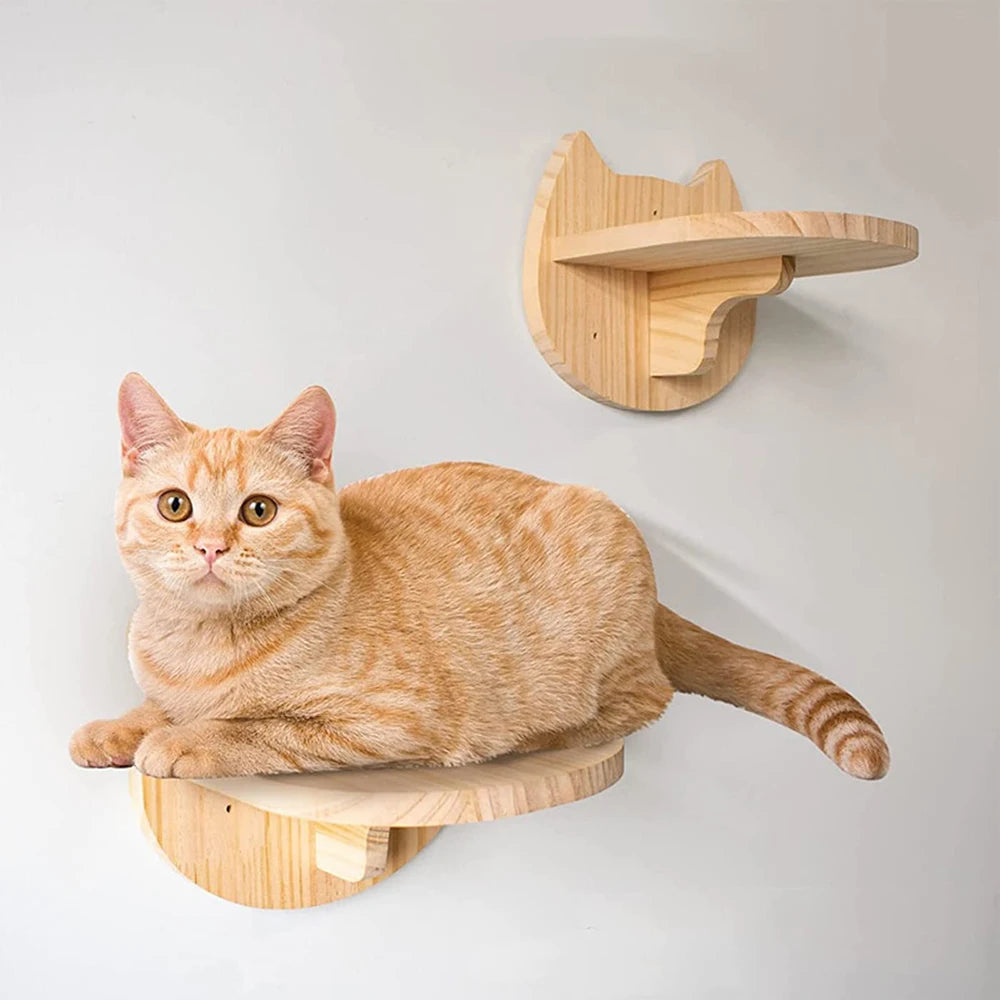 PETRAVEL Cat Climbing Shelf Wall Mounted Four Step Scratching Post