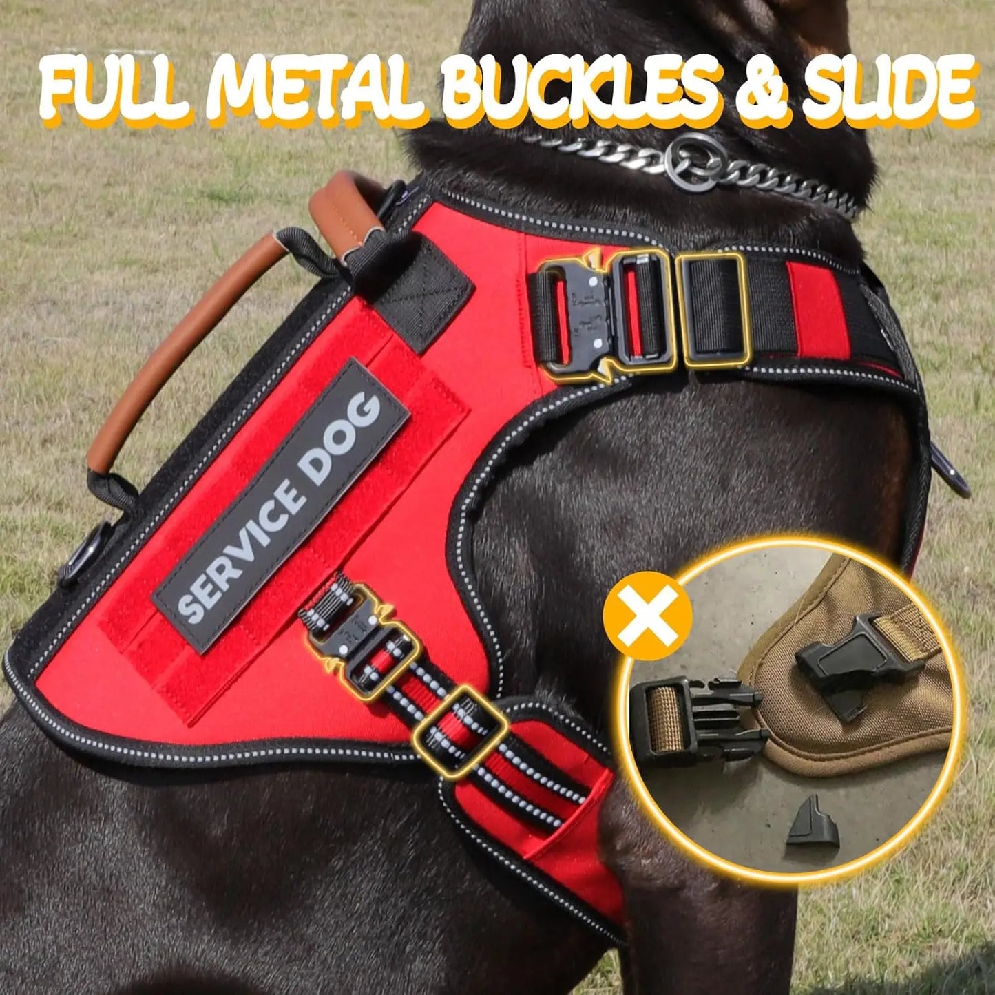 Tactical Dog Harness Metal Buckles Reflective No Pull Vest