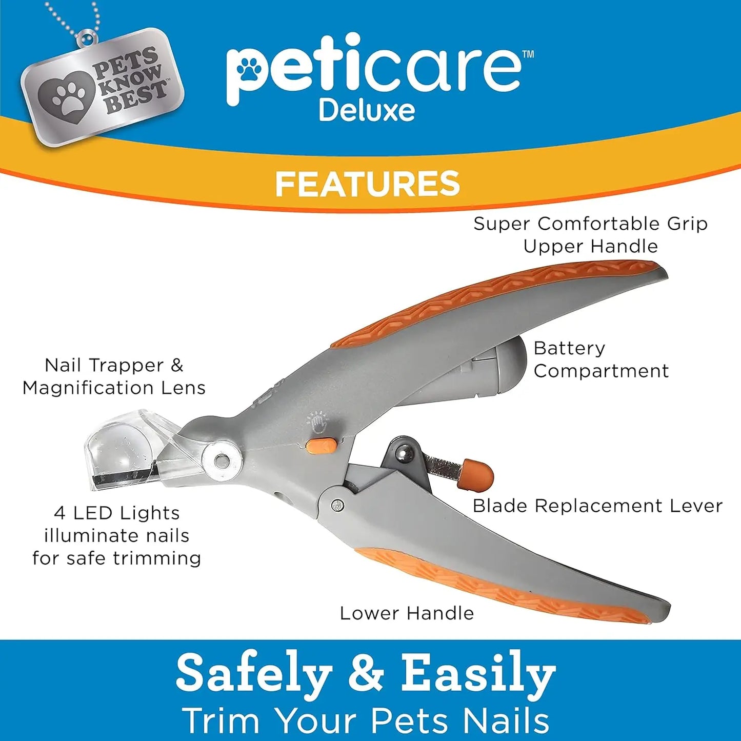 Professional LED Pet Nail Clipper With 5X Magnification Illuminated Safe Precise Trimming Grooming Tool Stainless Steel Nail Cutter For Small Large Dogs Cats All Breeds For Reptiles Pets