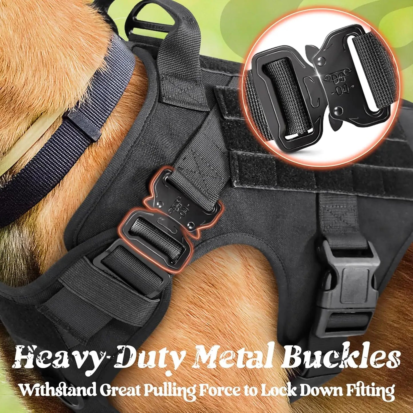 Tactical Heavy Duty Dog Harness For Large Breeds No Pull