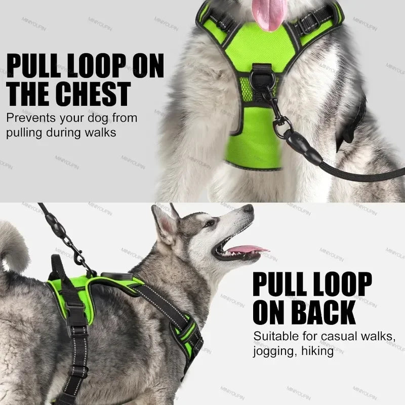LED Luminous Dog Harness No Pull Adjustable Rechargeable Vest