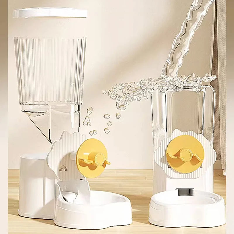 Hanging Bottle Auto Pet Feeder Cat Puppy Medium Capacity Gravity Refill PP Cage Household Young Pet Feeding Set
