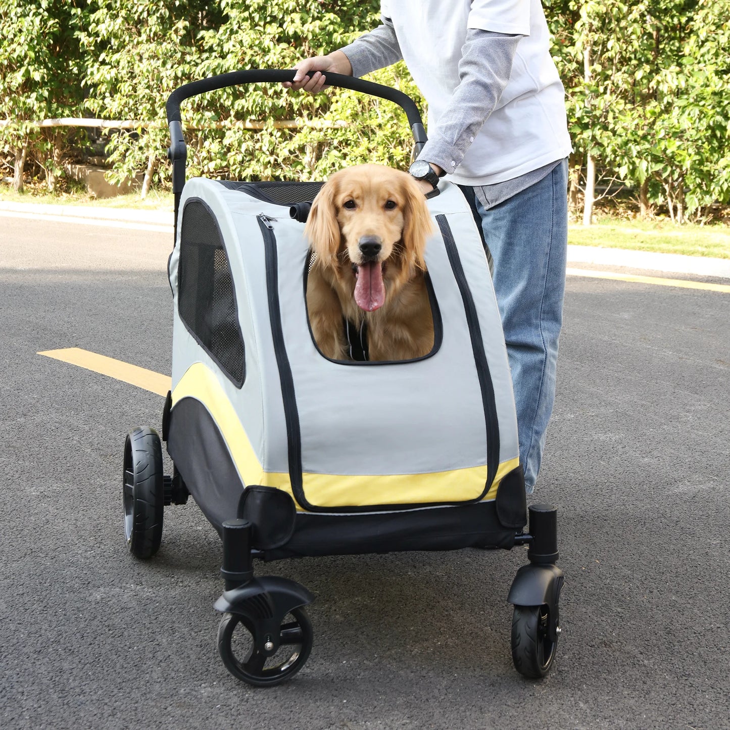 Portable Four Wheel Dog Cat Stroller Foldable Travel Carrier