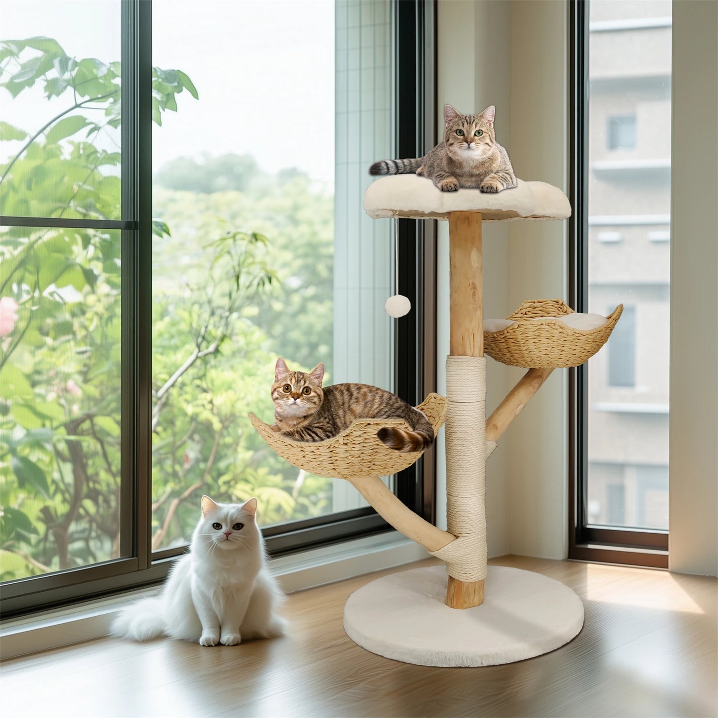 BINGOPAW Modern Cat Tree Activity Tower With Plush Cushion