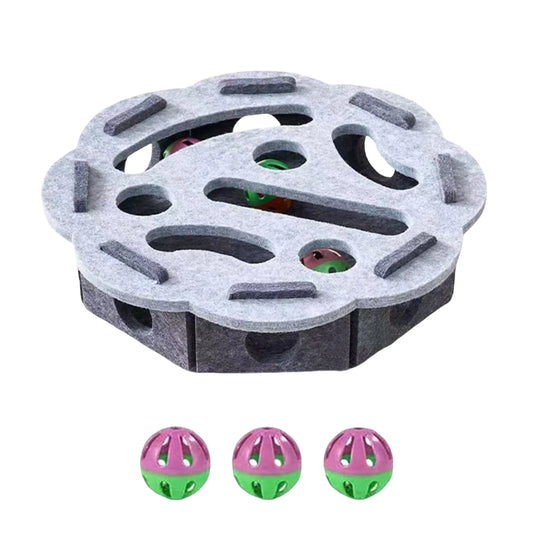Alloet Cat Puzzle Box Enrichment Toy With Felt Maze Bells