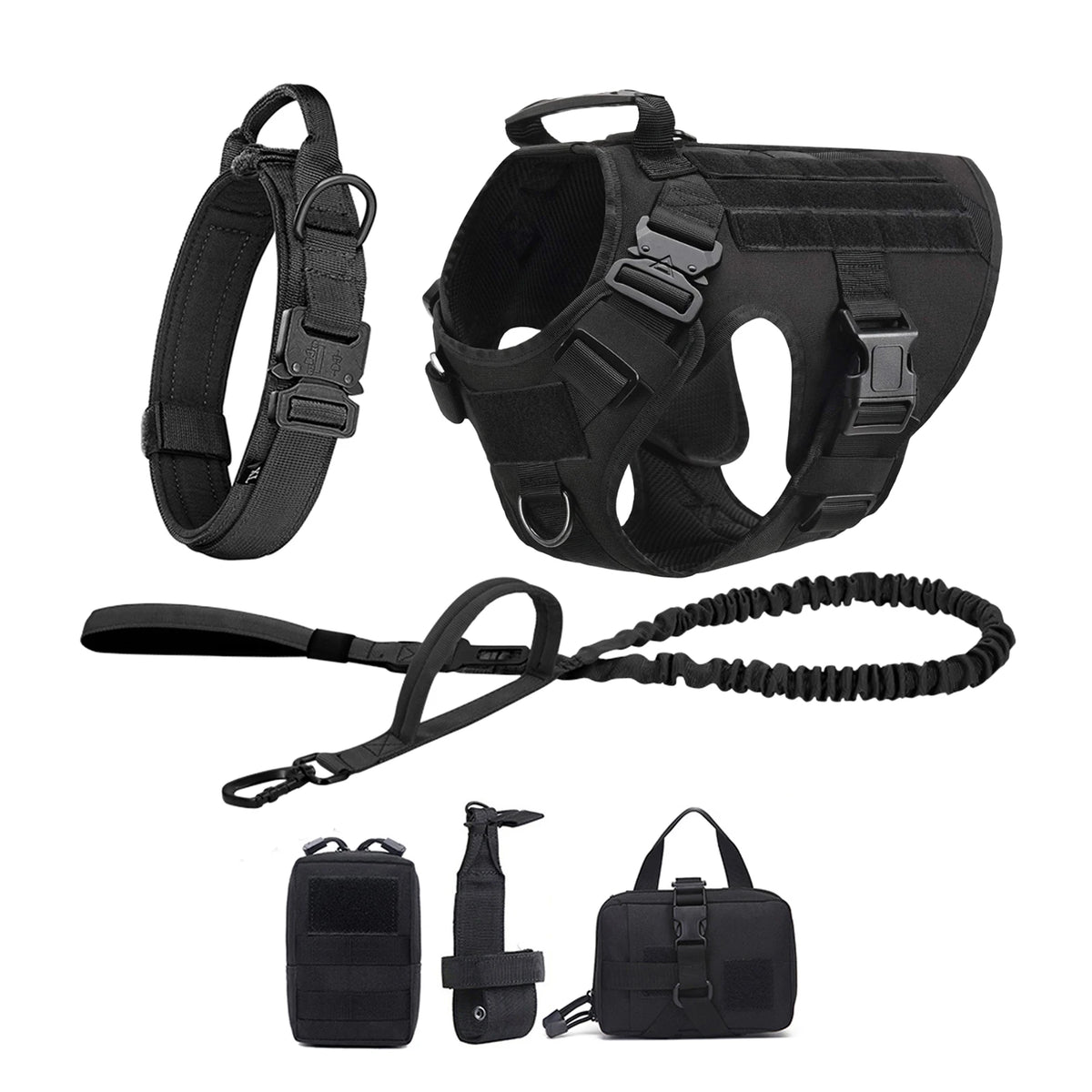 Tactical Nylon Dog Harness Padded Vest With Quick Release Buckle