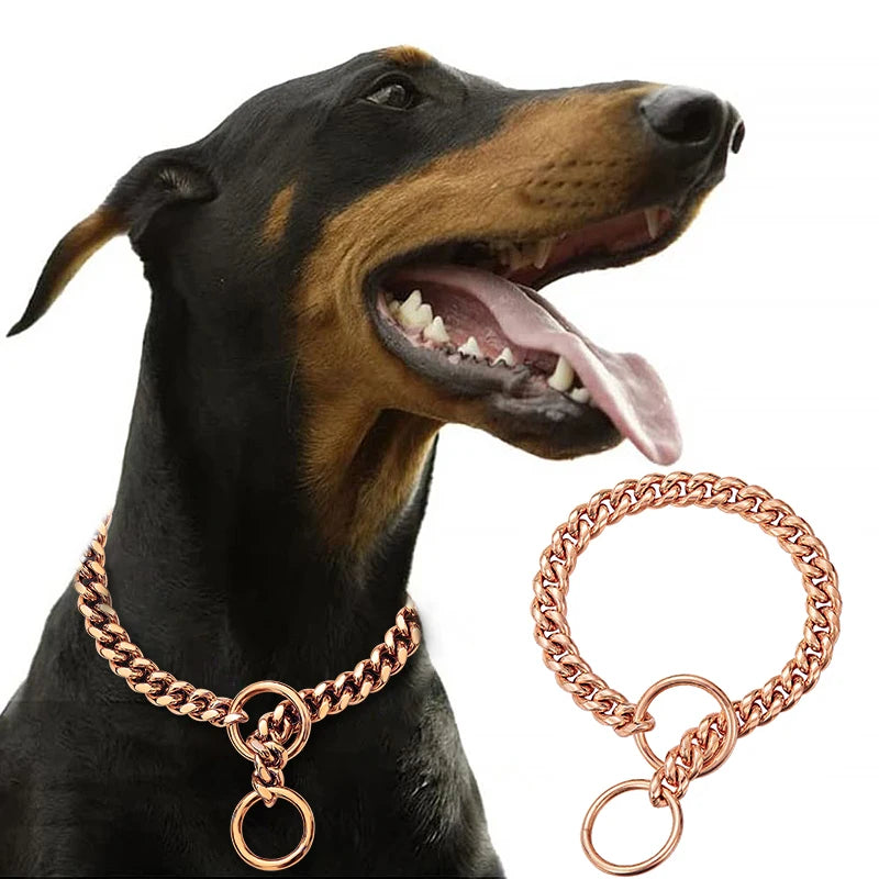 Stainless Steel Cuban Chain Collar for Dogs