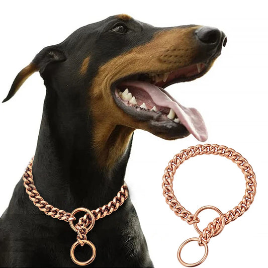 Stainless Steel Cuban Chain Collar for Dogs