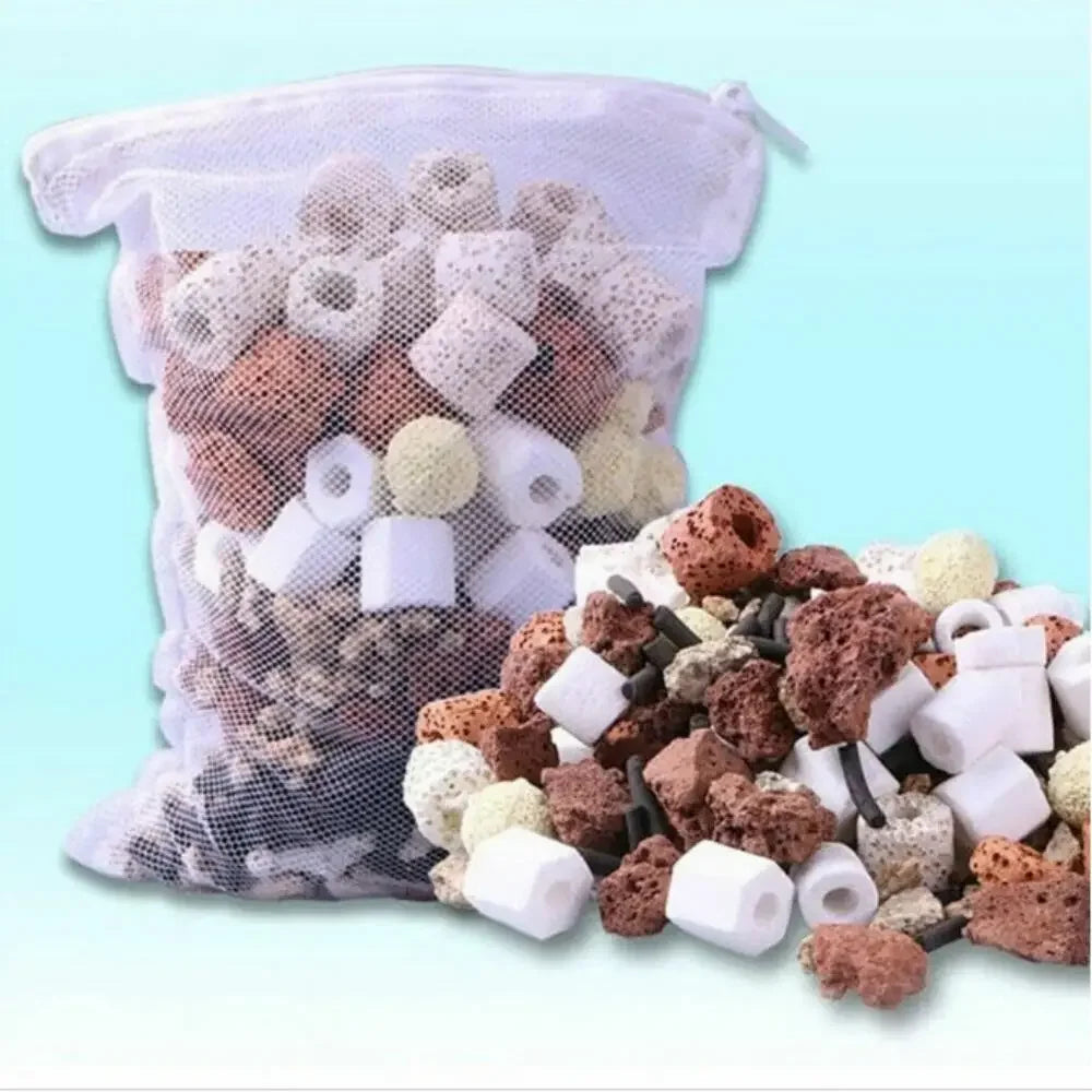 Aquarium Filter Net Bags With Zipper Reusable Fine Media Bags For Saltwater
