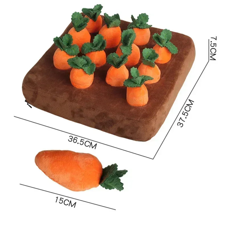 Dog Snuffle Mat Interactive Plush Toy Carrot Radish