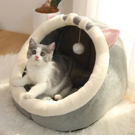 Deep Sleep Cat Bed Cartoon Foldable Pet Bed For Cats