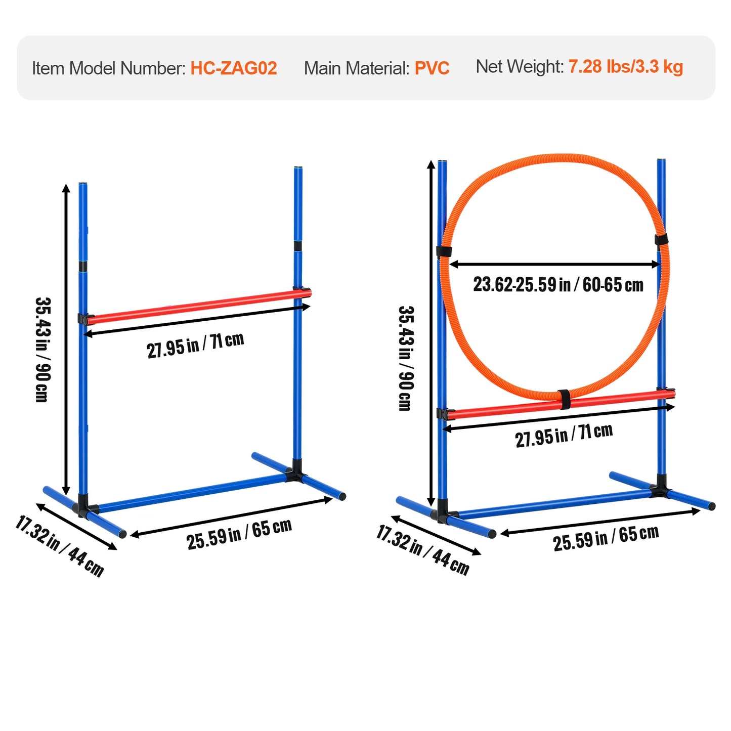 SucceBuy Dog Agility Training Equipment Set With Adjustable Hurdles And Poles