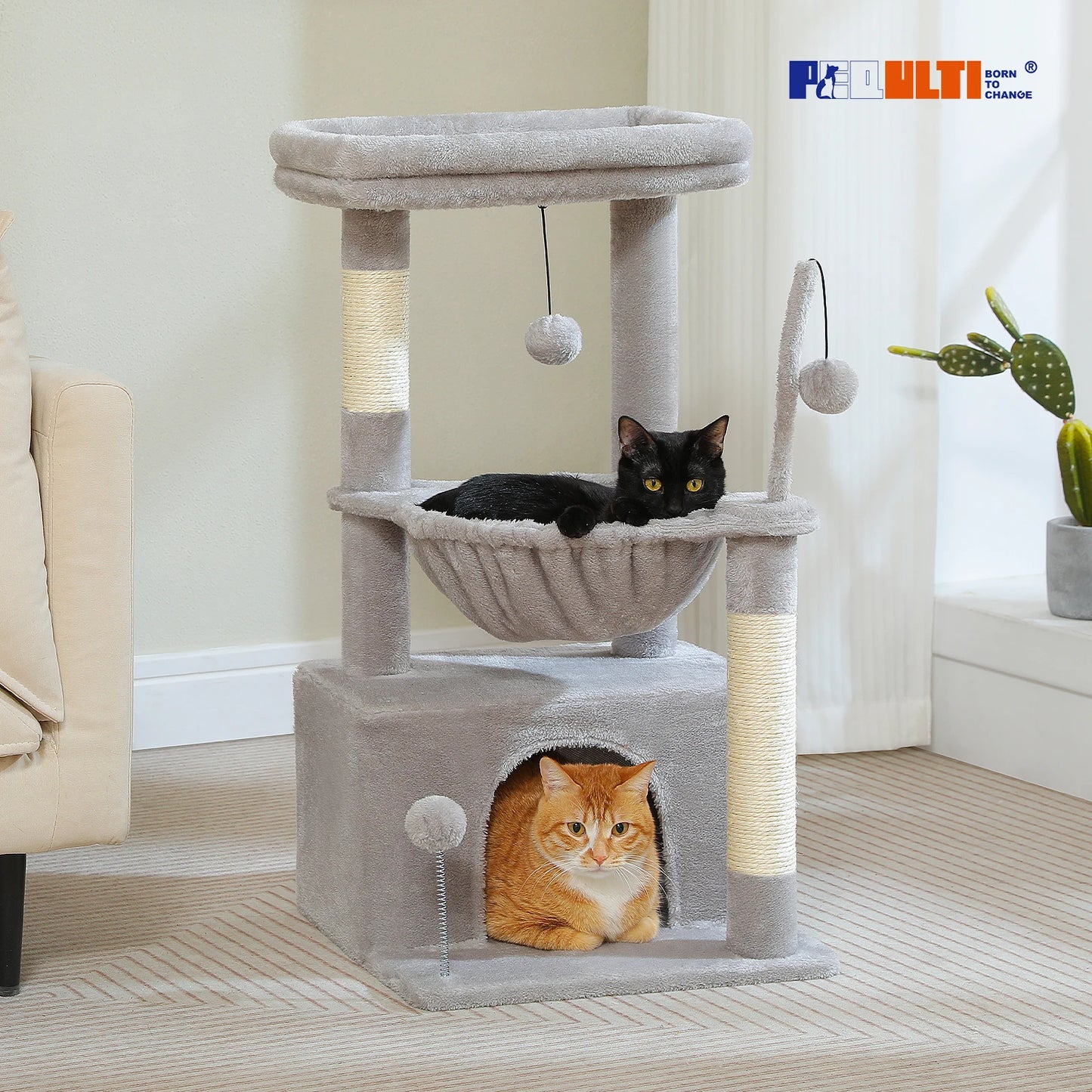 PAWZ Road 4-In-1 Cat Tree With Condo Scratching Post