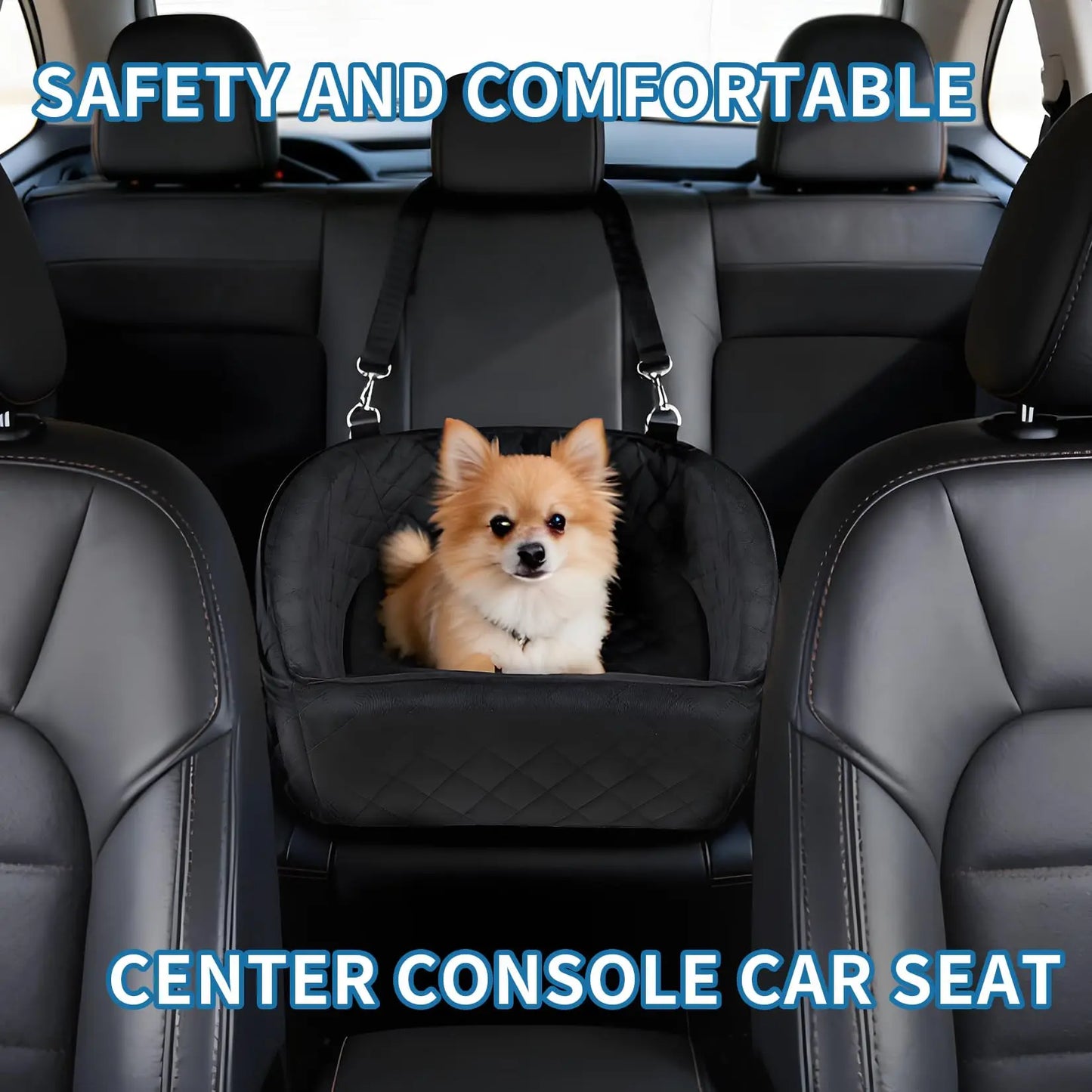 HiMISS Dog Booster Car Seat With Detachable Washable Bed And Safety Belt