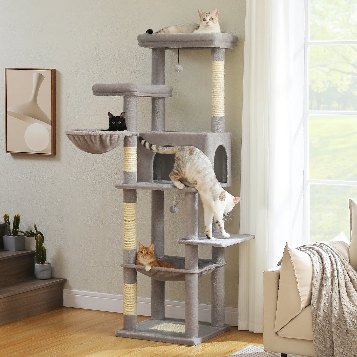 PAWZ Road Cat Tree With Scratching Posts And Hammock