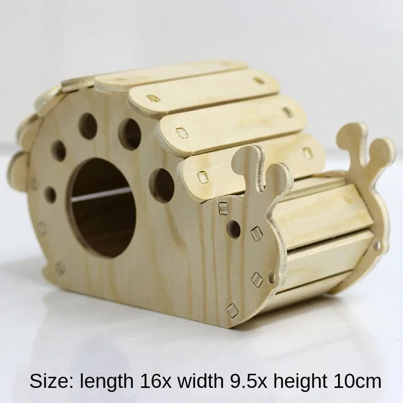 Wooden Hamster Toys Set With Cages Running Wheels Nests